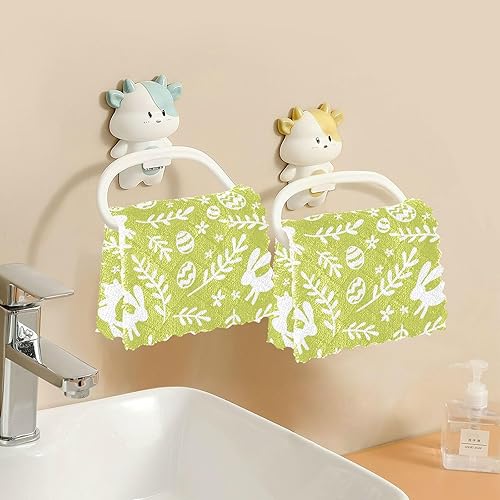 Miniatura 6 de Cute Bunny Rabbit Happy Easter Cotton Decor Kitchen Towel Microfiber Quick Dry Set of 6 Kitchen Tea Towels for Restaurant Coffee