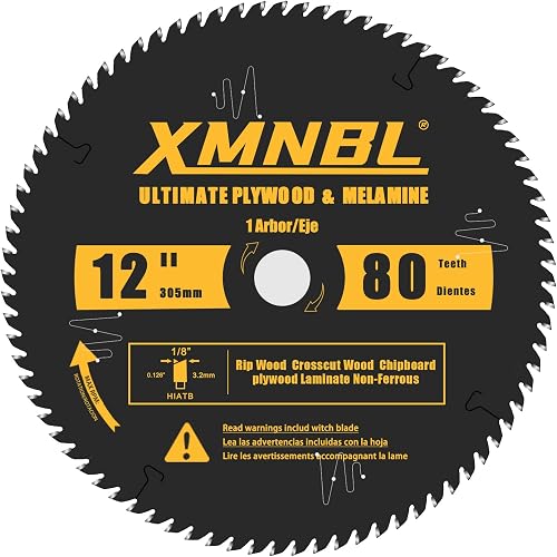 12 Inch Miter Saw Blade 80 Teeth,Replacement for Diablo D1280X 12 Inch Fine Finish Wood Crosscutting Saw Blades.Compatible with 12" Miter Saw.Hi-Density Carbide,1 Inch Arbor