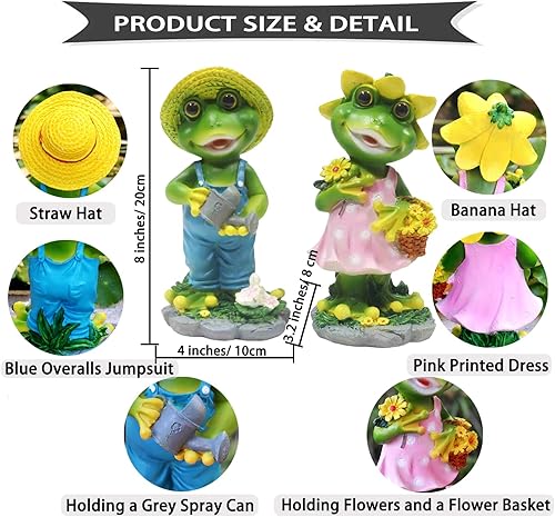 Miniatura 3 de WTREEW Estatua de jardín de ranas  Estatua de pareja de rana feliz para el hogar, jardín, patio, decoración de rana, regalo para padres, pareja,