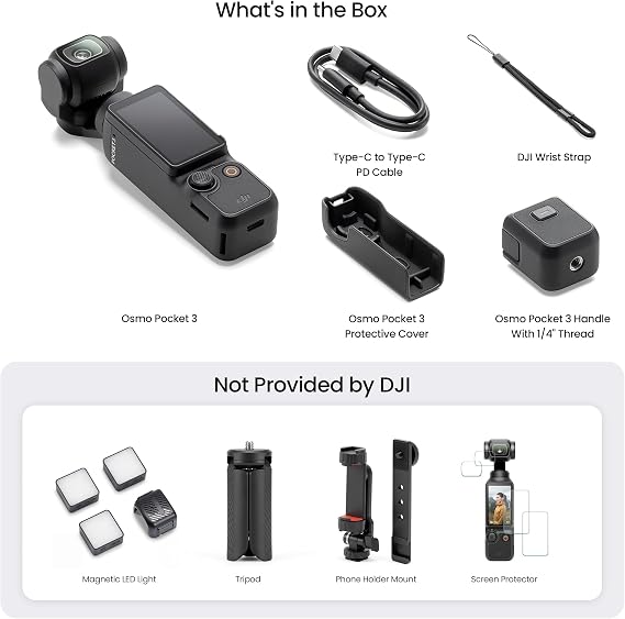 DJI Osmo Pocket 3 Live Stream Bundle, Vlogging Camera with 1'' CMOS Sensor
