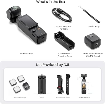 DJI Osmo Pocket 3 Live Stream Bundle, Vlogging Camera with 1'' CMOS Sensor