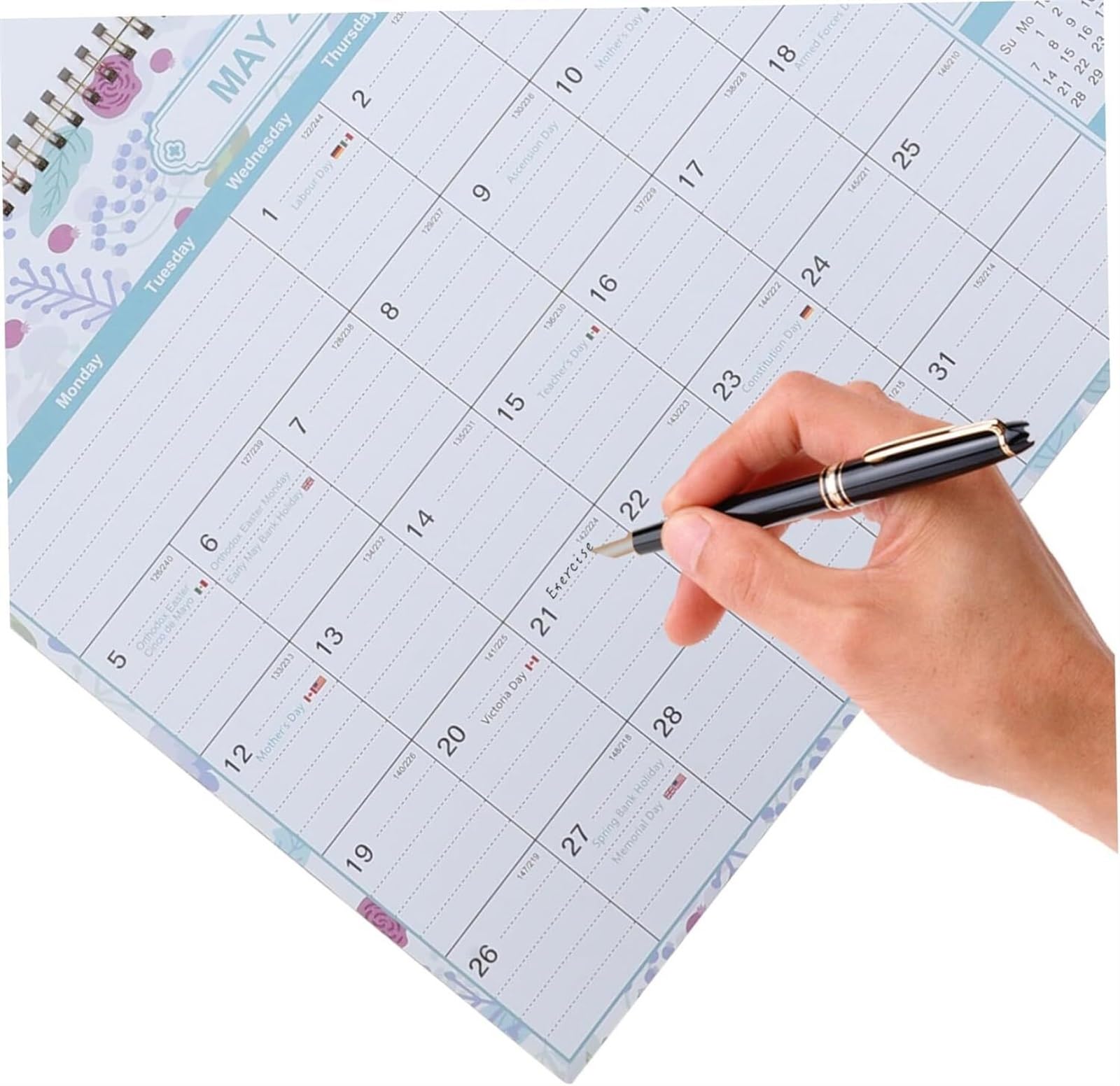 Familienplaner Kalender 2024 Wandkalender 2024 DEZ. 2024, Dickes Papier, Perfekt Für Die Planung In Schule, Büro Und Zuhause Kalender 2024 (Color : A, Size : 3pcs)