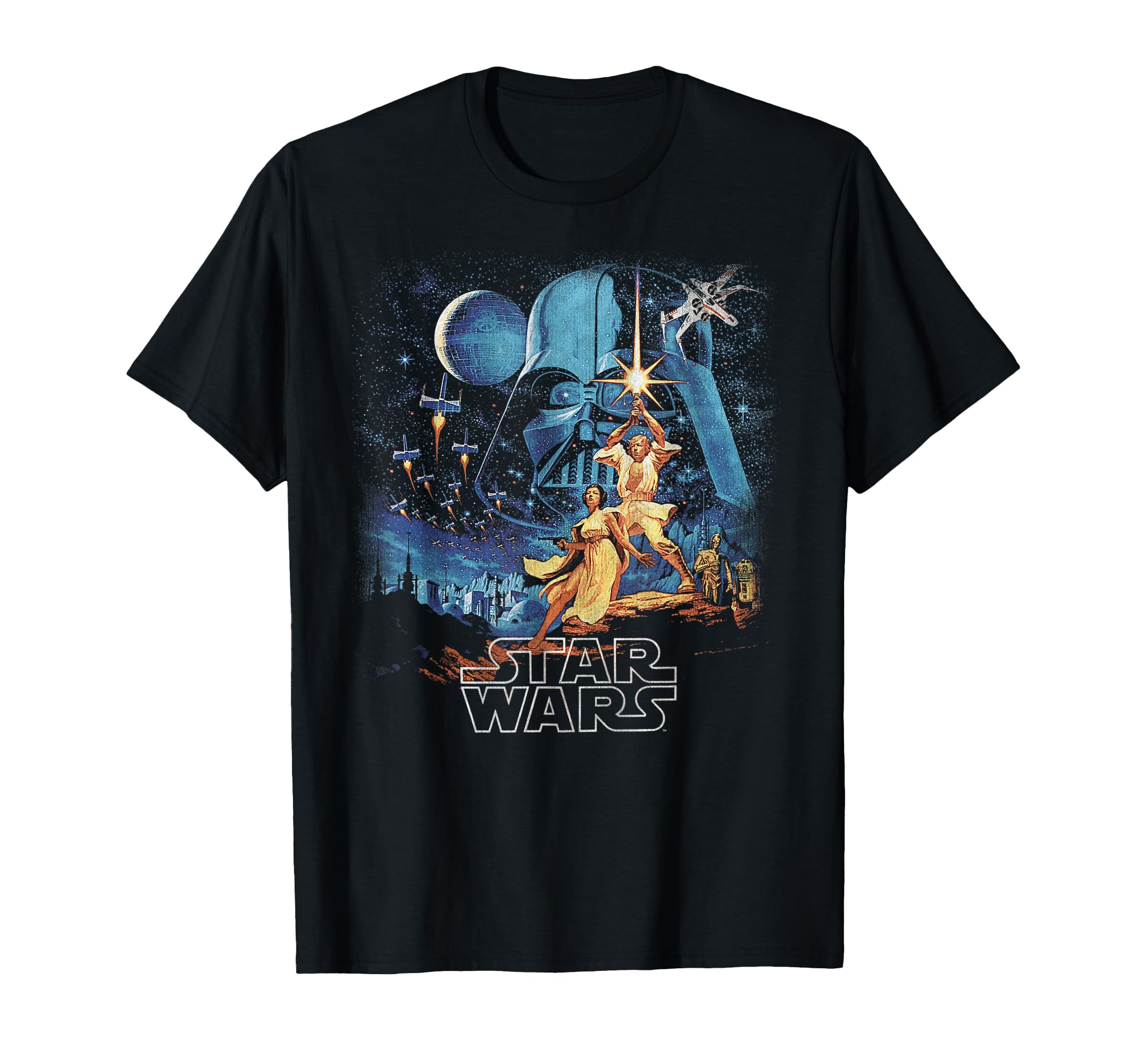 A New Hope Faded Vintage Retro Poster Disney+ T-Shirt