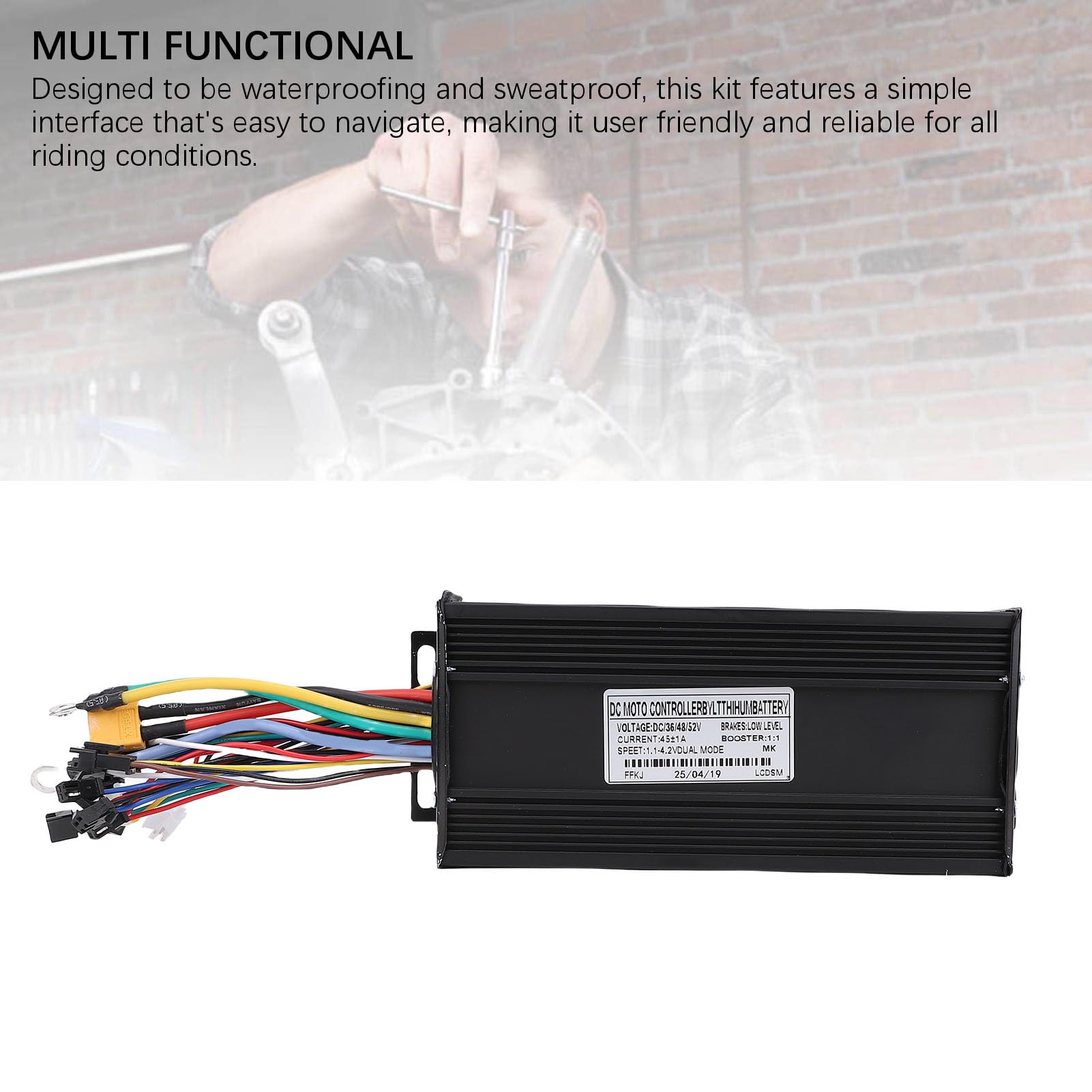 Sonew Zestaw Kontrolera E-roweru 30A 3 Tryby z Wyświetlaczem LCD IP65,