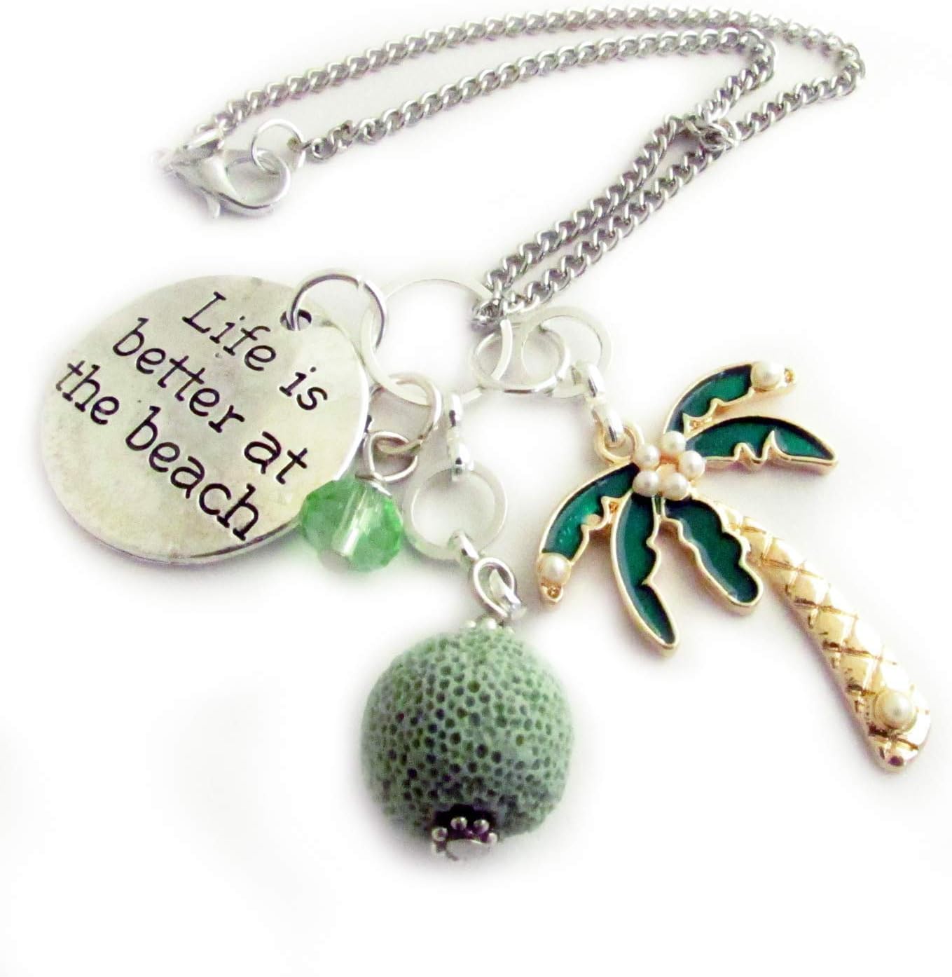 Palm Tree Rear View Mirror Charm for Car Diffuser - Beach Gifts for Women for Mom - Image 4