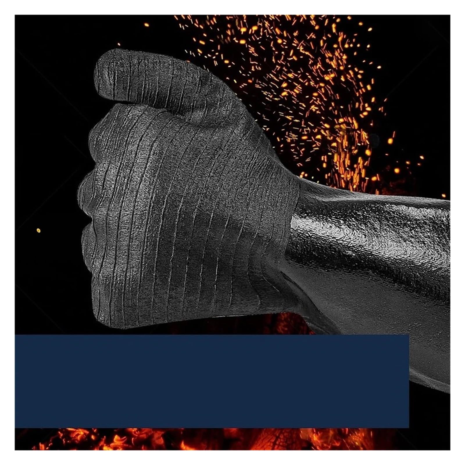 Guanti da forno in neoprene, 14/18 pollici, guanti BBQ impermeabili | Modello 0101059, fodera in cotone, resistente all'olio, texture antiscivolo, manica lunga con anello(18inch-thin-700F)