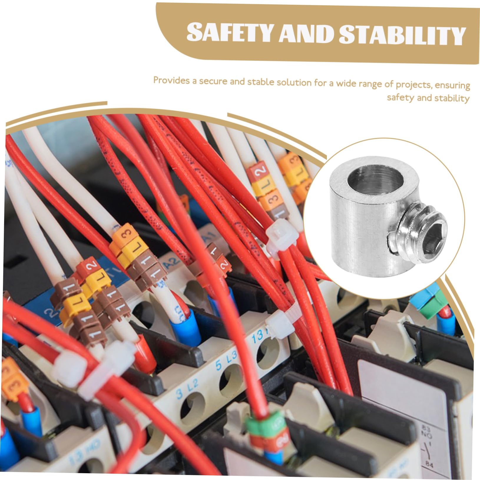 OSOLADY 10pcs Rope Locker Crimp Clamps Cord Clip Cable Tensioner Tube Clamp Car U Bolt Clamp Tightener Zip Ties Electric Cage Rope Clips Trellis Stainless Steel