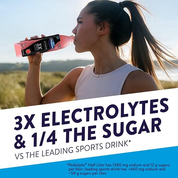 Pedialyte Electrolyte Solution, Strawberry, 16.9 fl oz (Pack of 5)