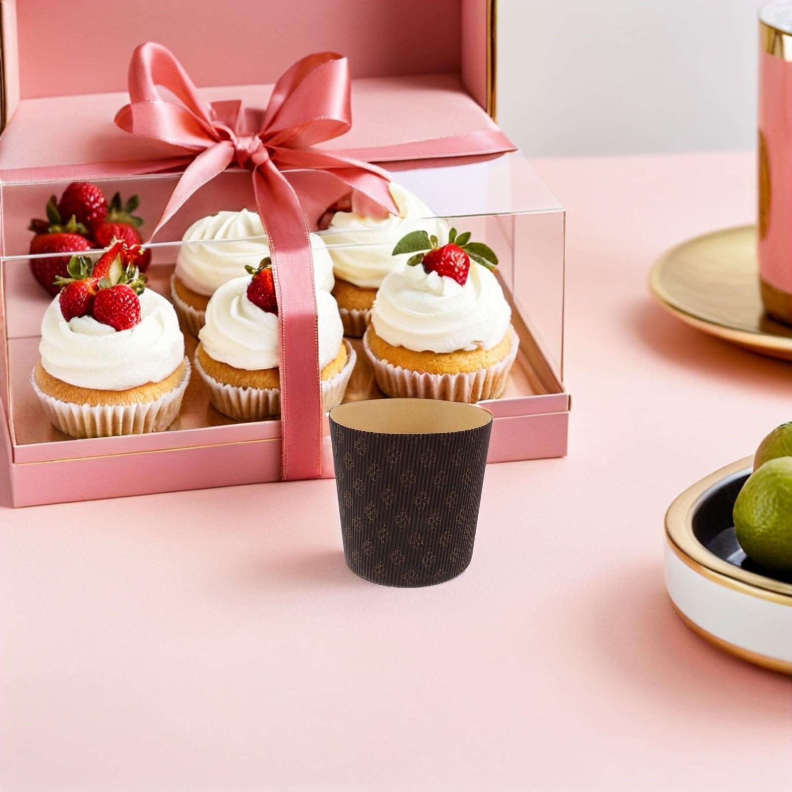 SECFOU Molde de Papel para Panettone 30 Piezas, Resistente Grasa, y Uniforme para Hornear, Adecuado para Celebraciones y Postres Festivos