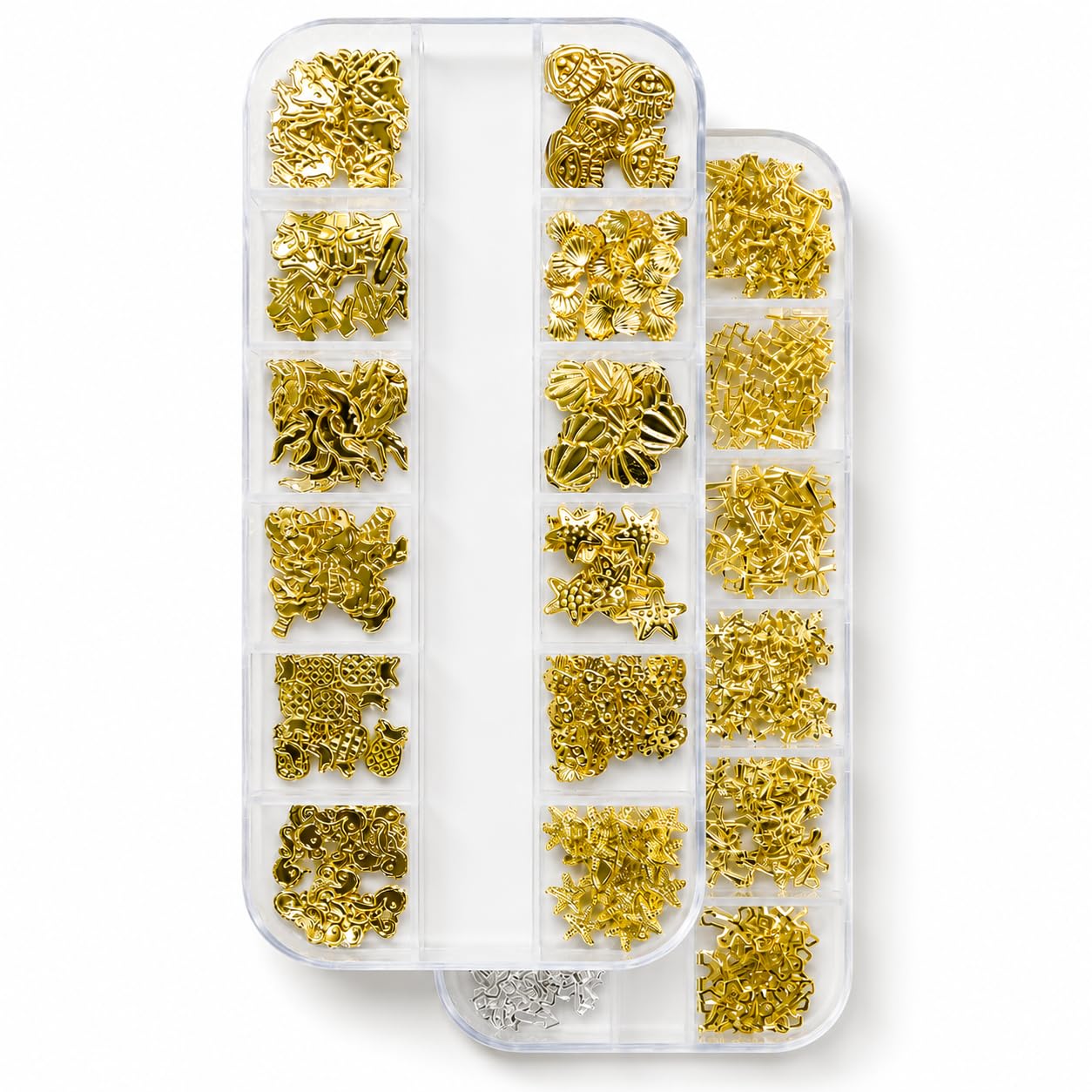 BEAUZY Professional Nail Art Gold Charms Set – 3D Metal Nail Decoration Accessories for Women & Girls | Seashell, Starfish, Flowers & Mixed Designs for Acrylic, Gel & DIY Manicure-picture-32