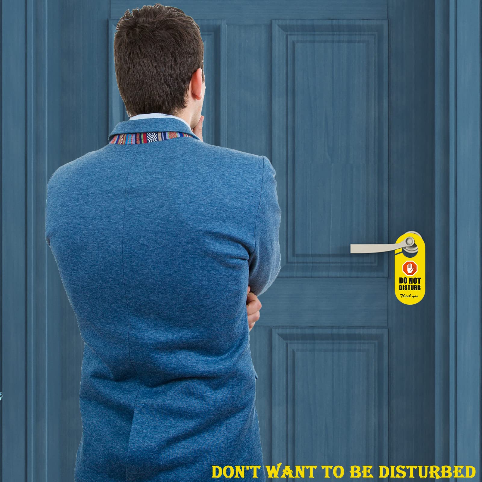 Gad2go 2 Pack Do Not Disturb Door Hanger Sign PU Leather Door Knob Hanging Sign Double Sided - View #12