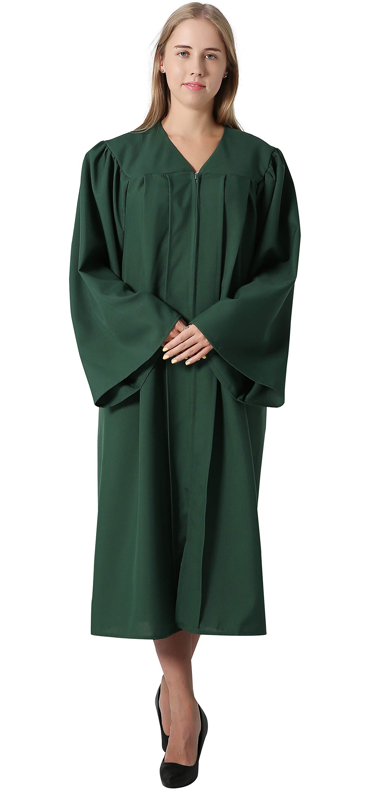 IvyRobes Adults Choir Robe Clergy Confirmation Baptism Robe Church Costume Priest Pastor Preachers Forest XL