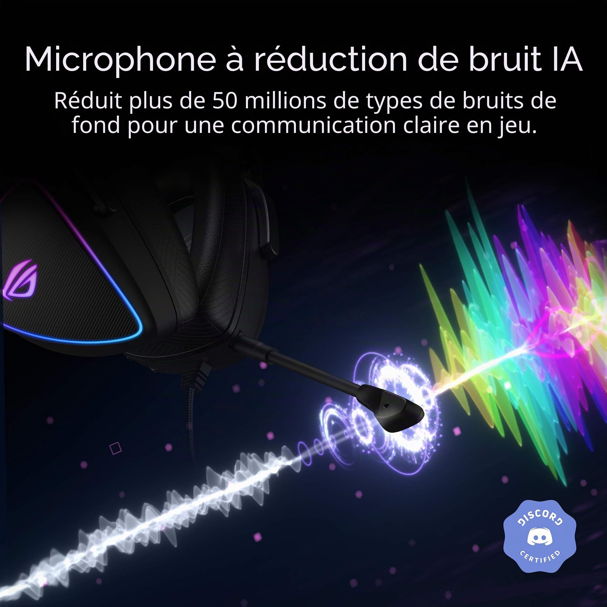 ASUS ROG Delta S Casque de Jeu avec USB-C | Microphone antibruit alimenté par IA | Casque Supra-auriculaire pour PC, Mac, Nintendo Switch et Sony PlayStation | Design Ergonomique, Noir