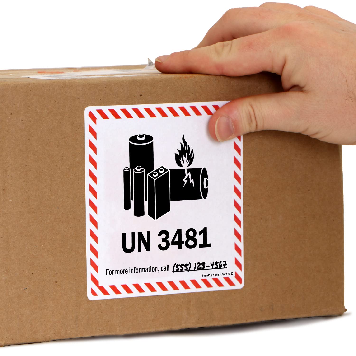 SmartSign Roll of 250 UN 3481 Lithium Battery Labels | 4.75