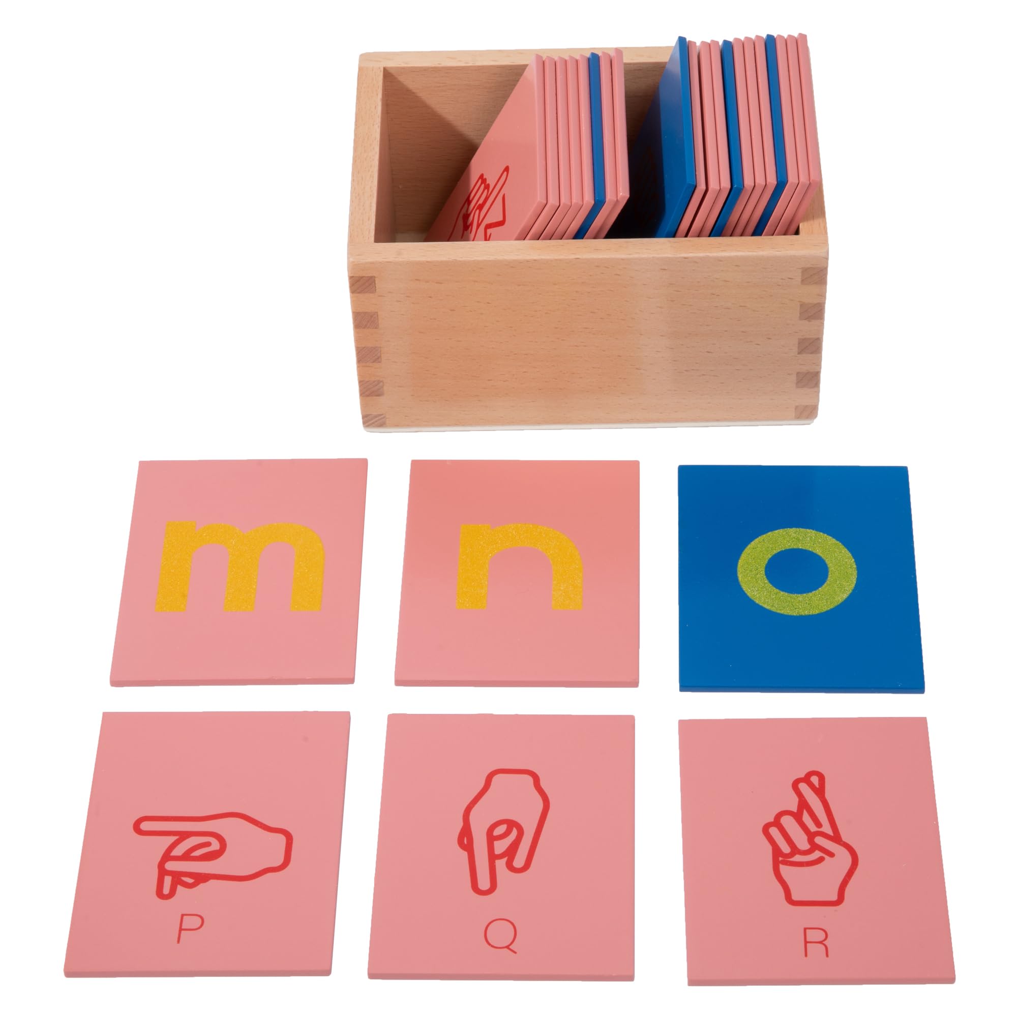 Adena Montessori Early Child Development Learning Material Lower and Capital Case Sandpaper Letters Sign Language Edition