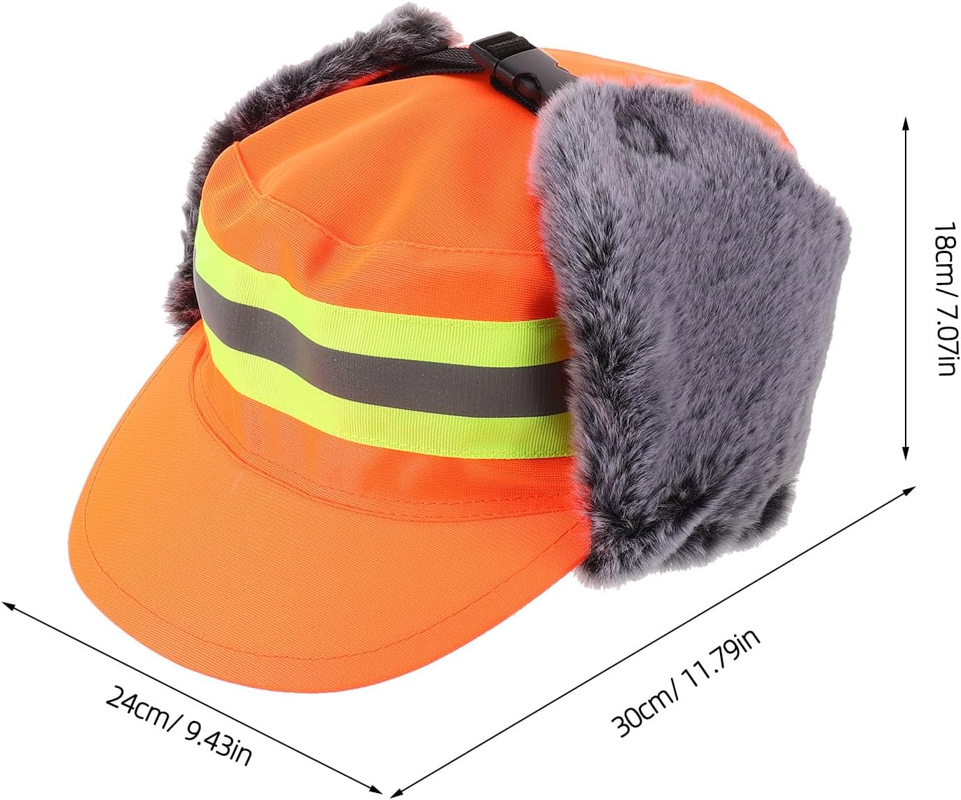 Safety High Visibility Winter Hat Reflective Trapper Workwear Fleece Lined Cold Windproof Cap for Outdoor Sport Work Men Dad Skiing Fishing Multi