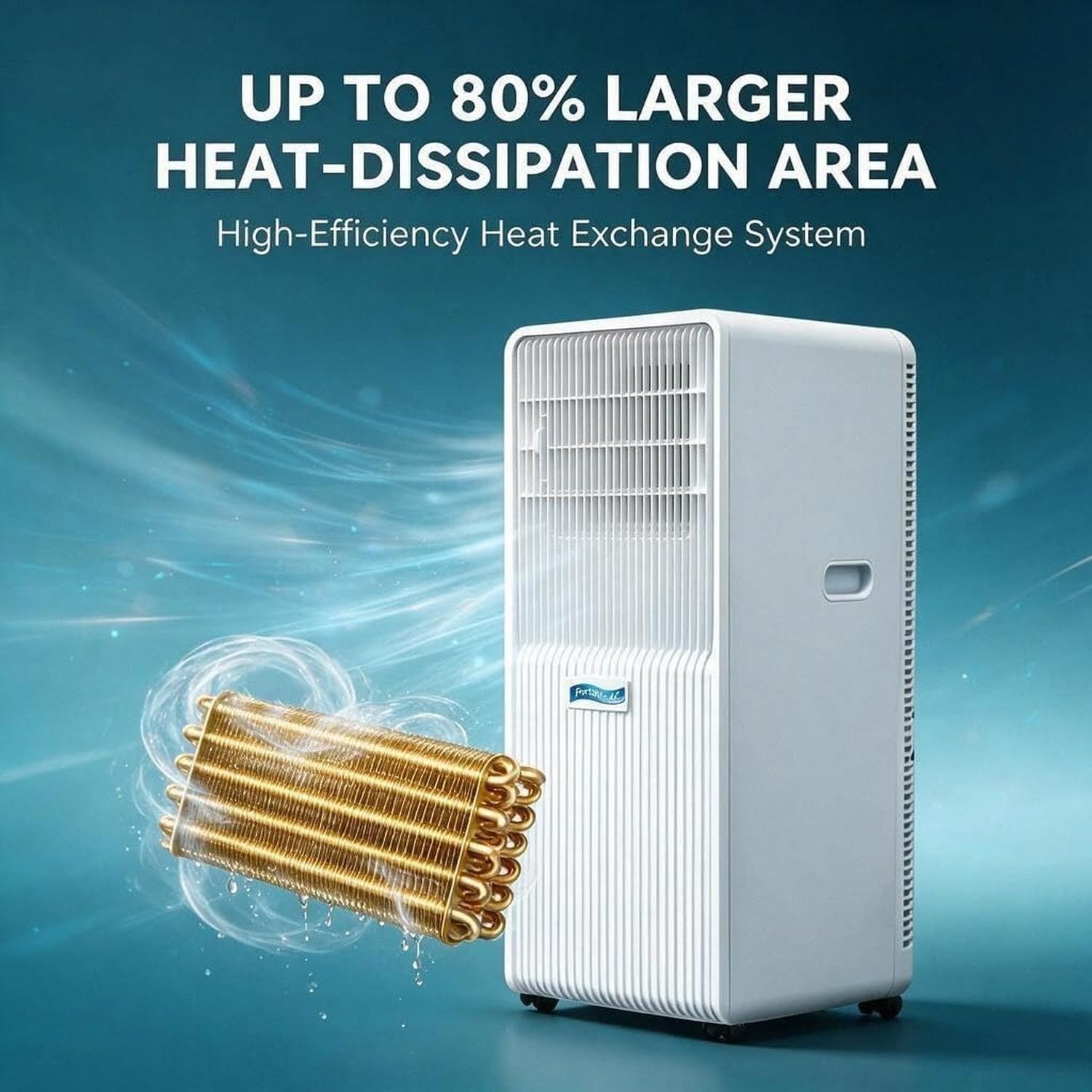 Aire Acondicionado Portátil 7000 BTU, 3-en-1 Frío, Deshumidificador y Ventilador, Enfriador de Aire Silencioso para Habitaciones hasta 20m², White, 14000BTU