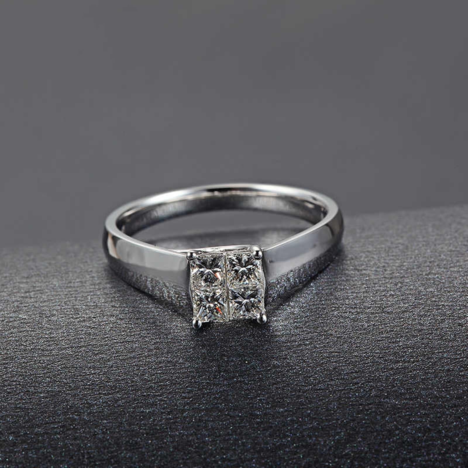KnSam Prawdziwa biżuteria 950 Platinum/9K/14K/18K białe złoto, laboratoryjnie stworzona diamentowa obrączka klasyczna obrączka 18/14/9-karatowe złoto, rozm. 47-70