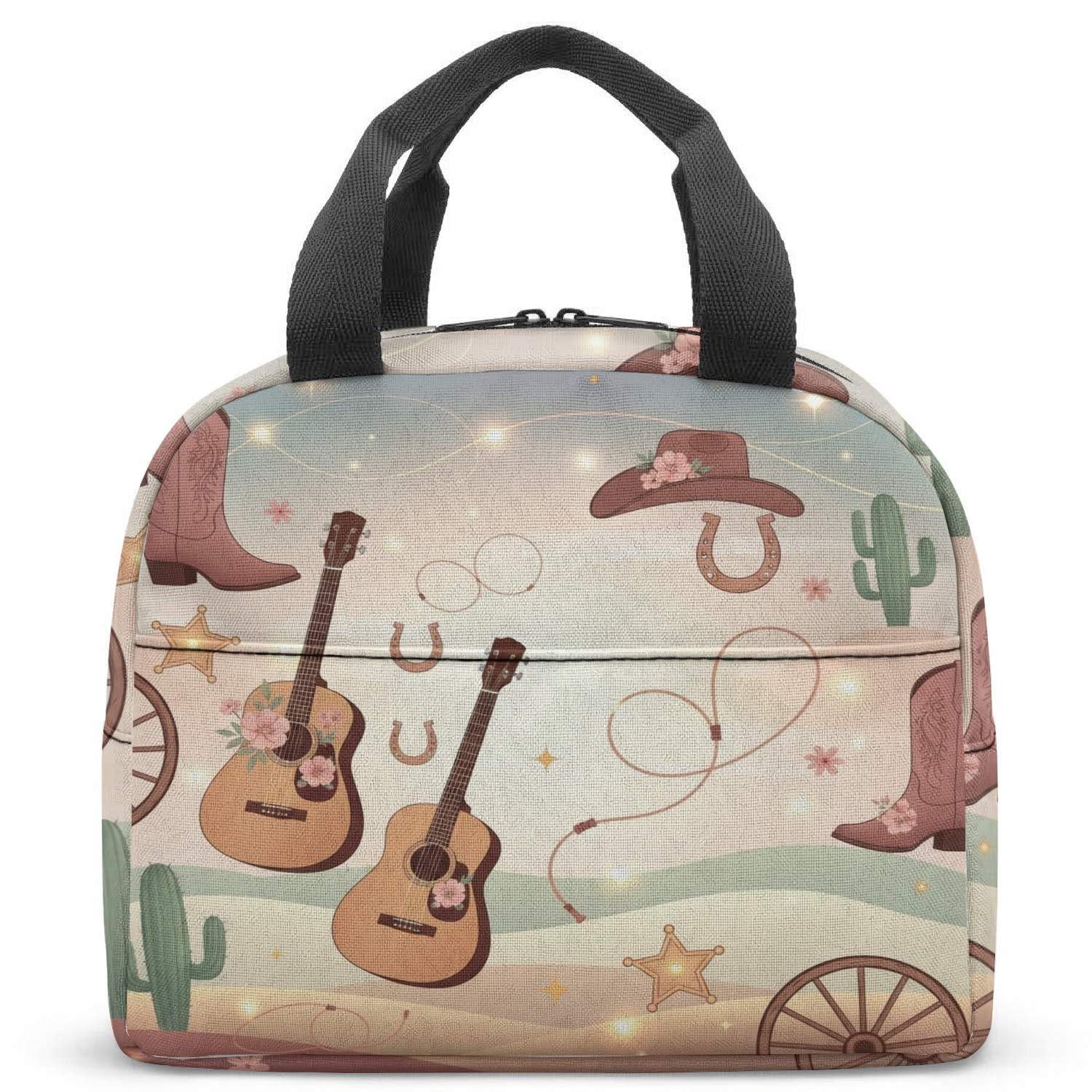 Sac à déjeuner isotherme motif cowboy idéal pour les sorties scolaires et repas de voyage