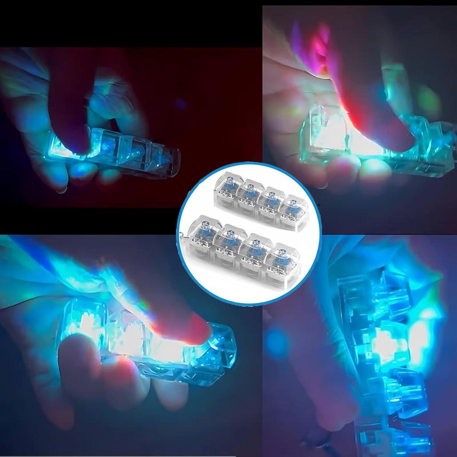 Anti-Stress Keyring, Set of 2 Luminous Anti-Stress Keyboards, 4 Light Buttons, Anti-Stress Keyboard, Mini Keyboards, Anti-Stress Keyboards, Adult Stress Relief Keyboards (C)