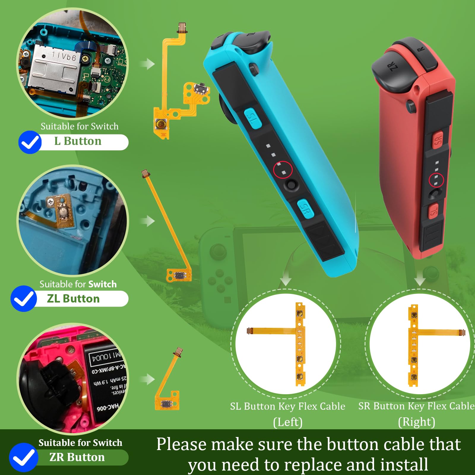 Amazon.com: SL SR Left Right Button Flex Cable for Nintendo Switch