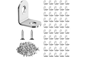50Pcs Elbow Bracket 90 Degree Angle Corner Brace with Screws for Woodworking