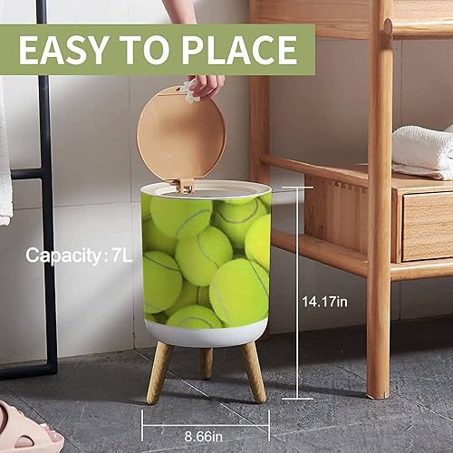 Miniatura 10 de Cubo de basura rústico de acuarela para habitación de niños, pequeño, con temática deportiva, con tapa de prensa, papelera a prueba de perros, para