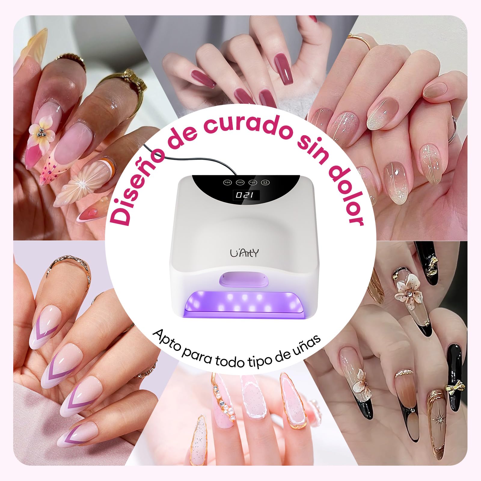 Dual Ports - Lámpara de uñas UV LED con luz para el pulgar