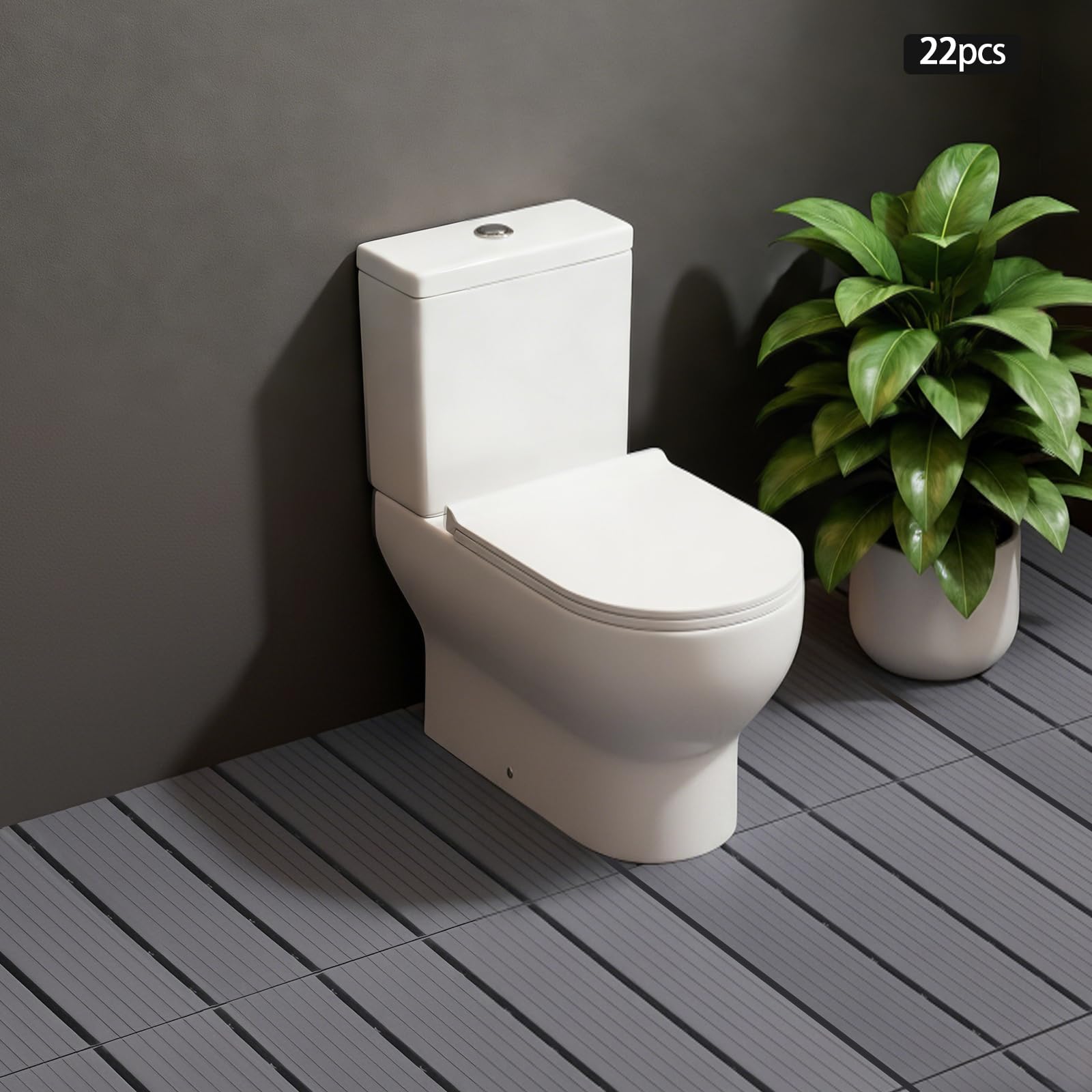 22 piastrelle per terrazza, 30 x 30 cm, in plastica, effetto legno
