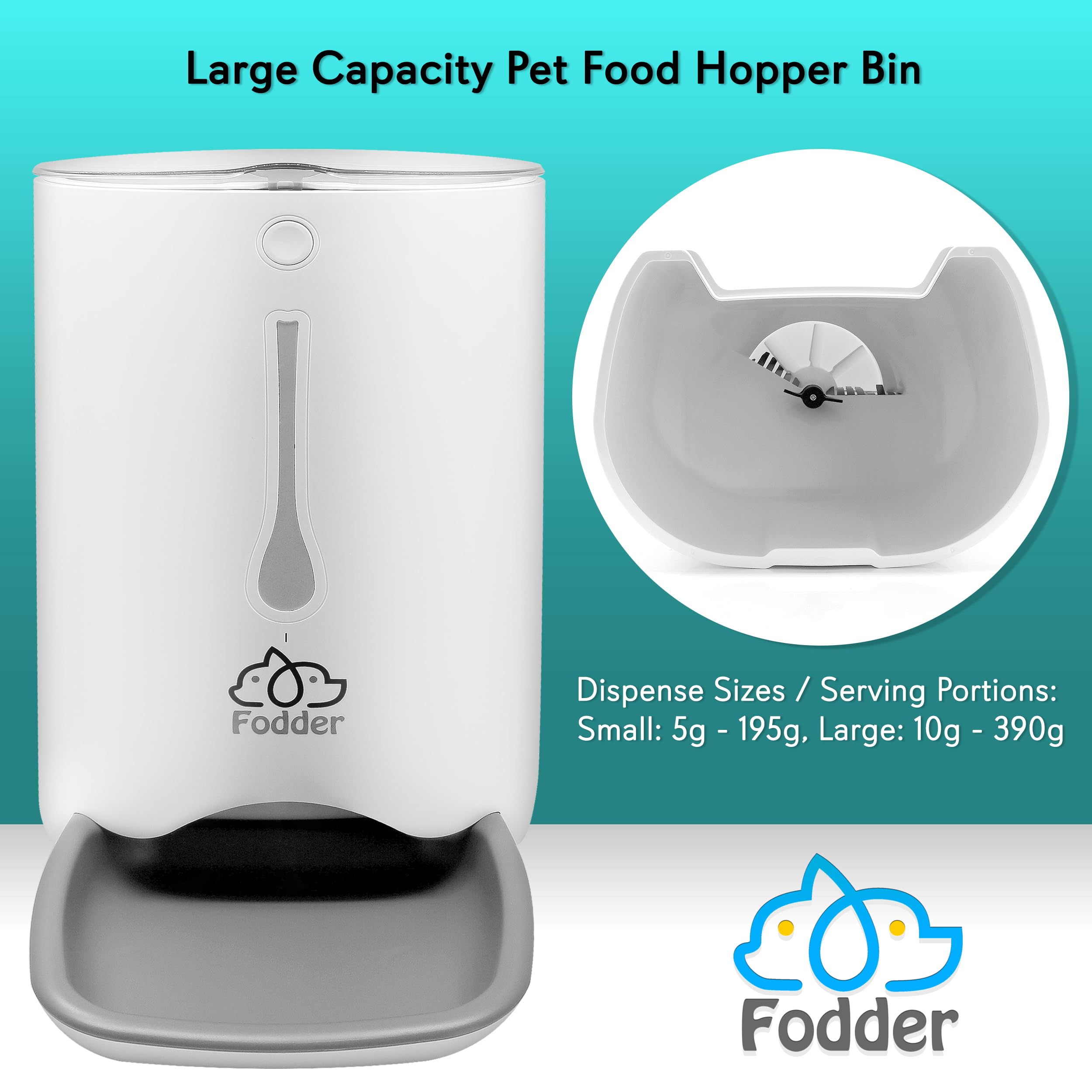 SereneLife 7QT Smart Automatic Pet Feeder - Electronic Digital Dry Food Dispenser for Cats and Dogs with Built-in Microphone, Voice Recorder, Timer Programmable, Optional Battery Operation