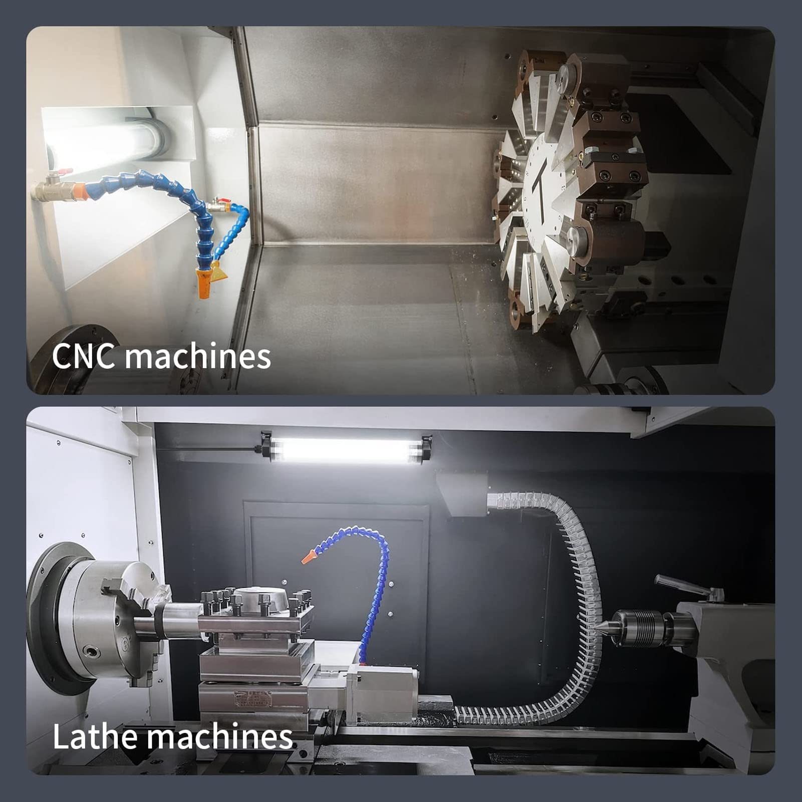 10 W 1050LM IP66 Lampada da lavoro a LED antideflagrante a prova di esplosione per officina con lampada a tubo macchina, adatta per macchine utensili CNC, fabbrica
