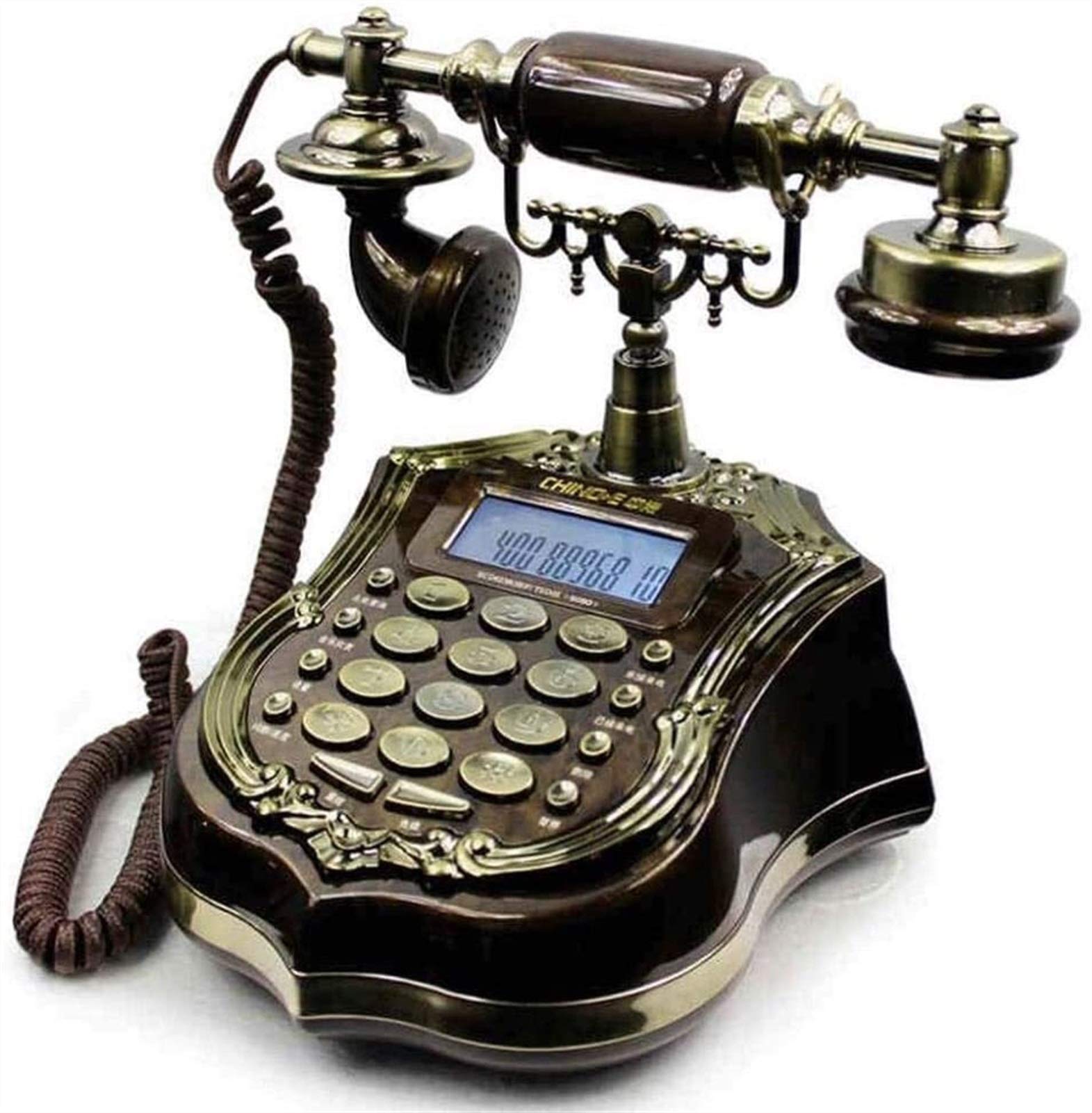 Téléphone haut de gamme vintage et sculpture ornementale au design européen d'artisanat