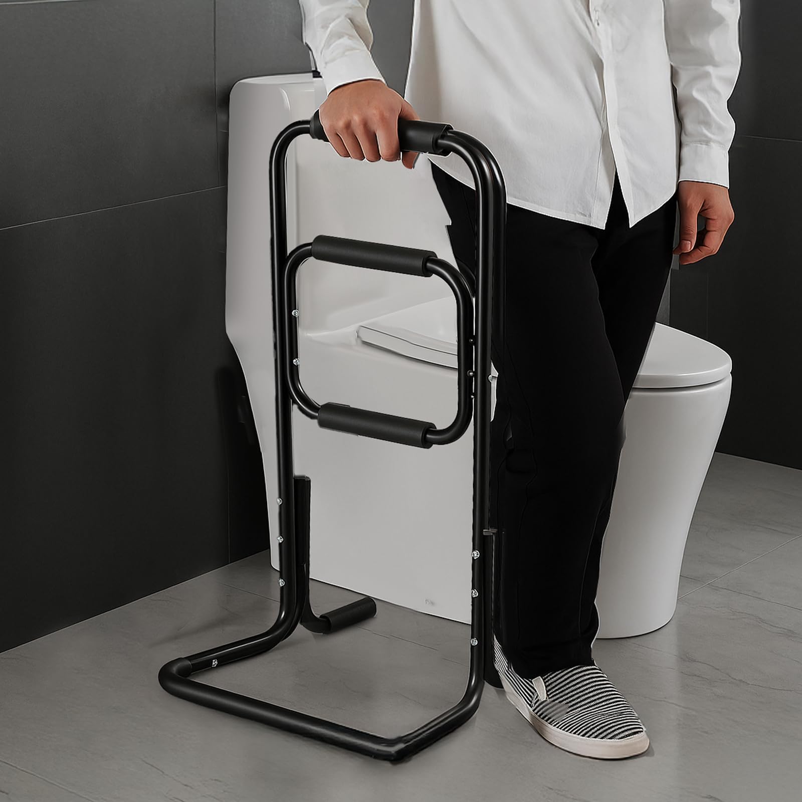 Youyijia Steh- und Aufstehhilfe – Höhe 84cm, Breite 52cm, Tiefe 45cm | Bettstütze für Senioren & Pflegebedürftige | rutschfeste Griffe, Robuster Stahlrahmen
