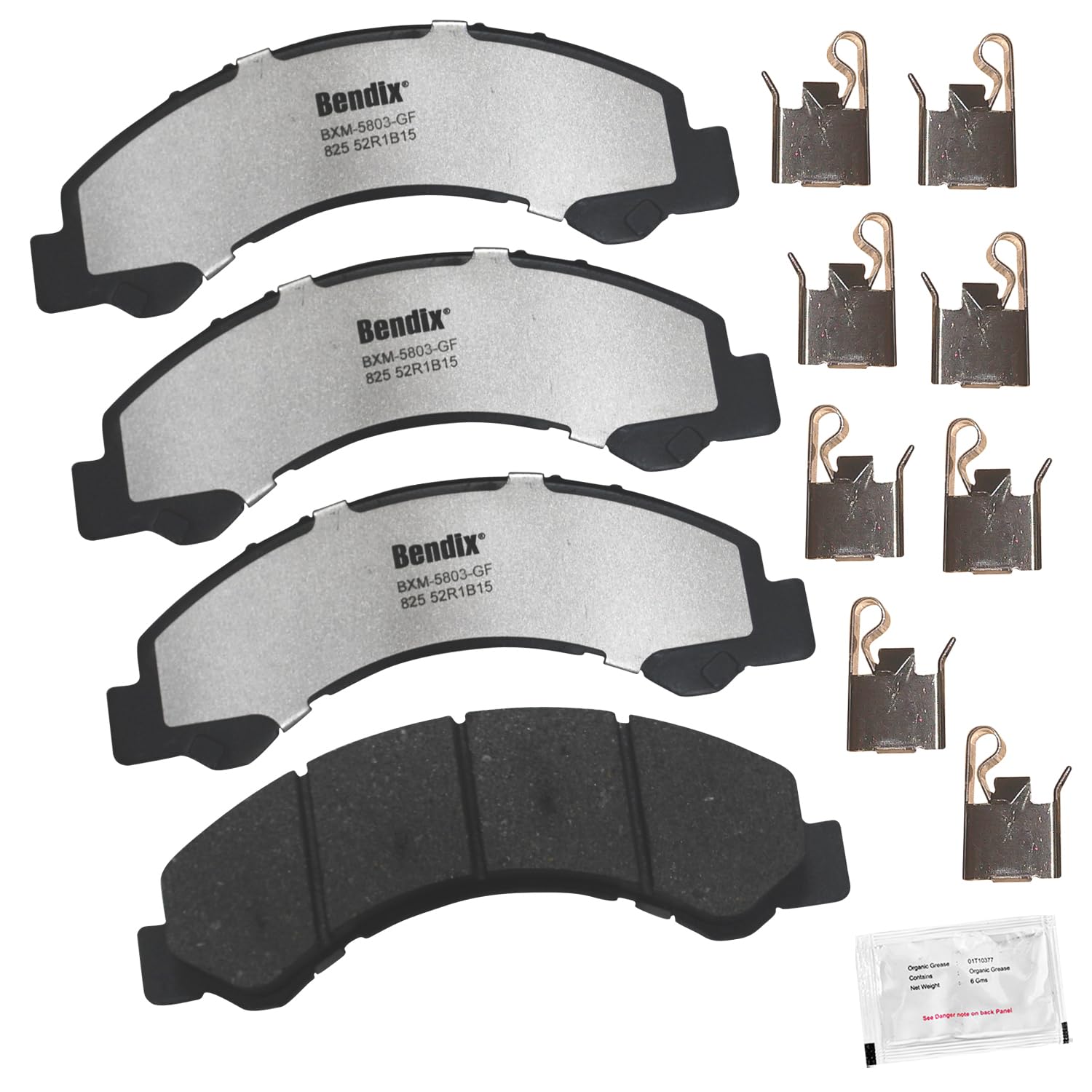 Bendix Fleet Metlok MKD825FM Semi-Metallic Front Brake Pads for Chevrolet LCF 3500,3500HD,4500,4500HD,4500XD,5500HD,5500XD,6500XD,W3500 Tiltmaster,W4500 W5500 GMC Forward,Isuzu NPR,HD,XD,NQR,Reach