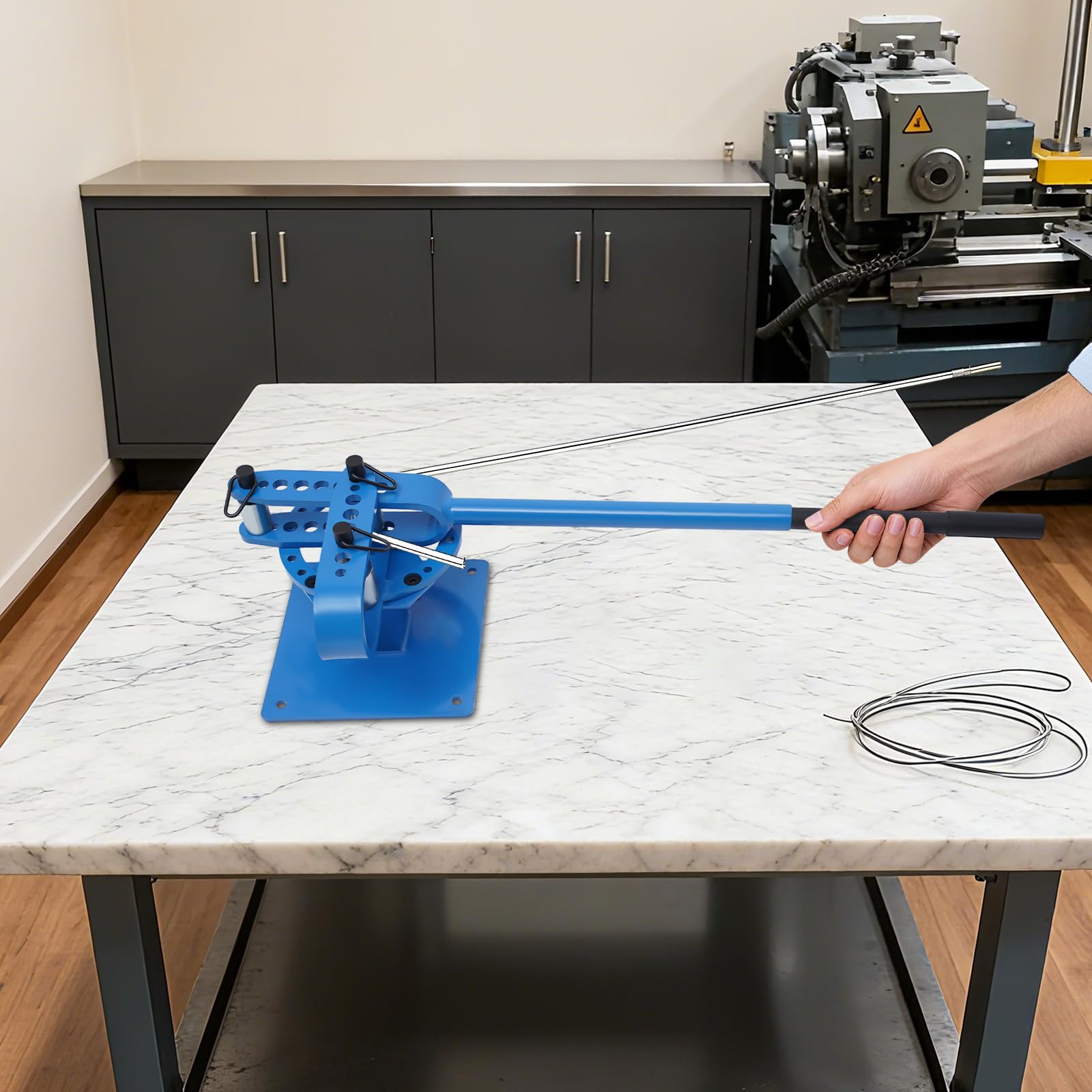 Curvatore manuale per tubi con 7 matrici 25-75 mm, strumento di piegatura ad angolo per industria edile, impianti chimici, riscaldamento centralizzato