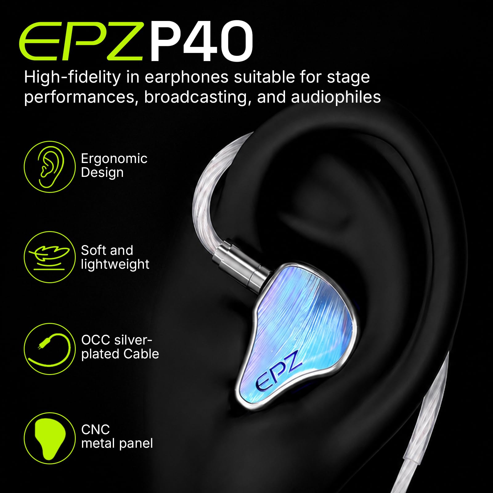 Amazon.co.jp: EPZ P40 インイヤーモニター Hi-Fiイヤホン 2DD+1Planar