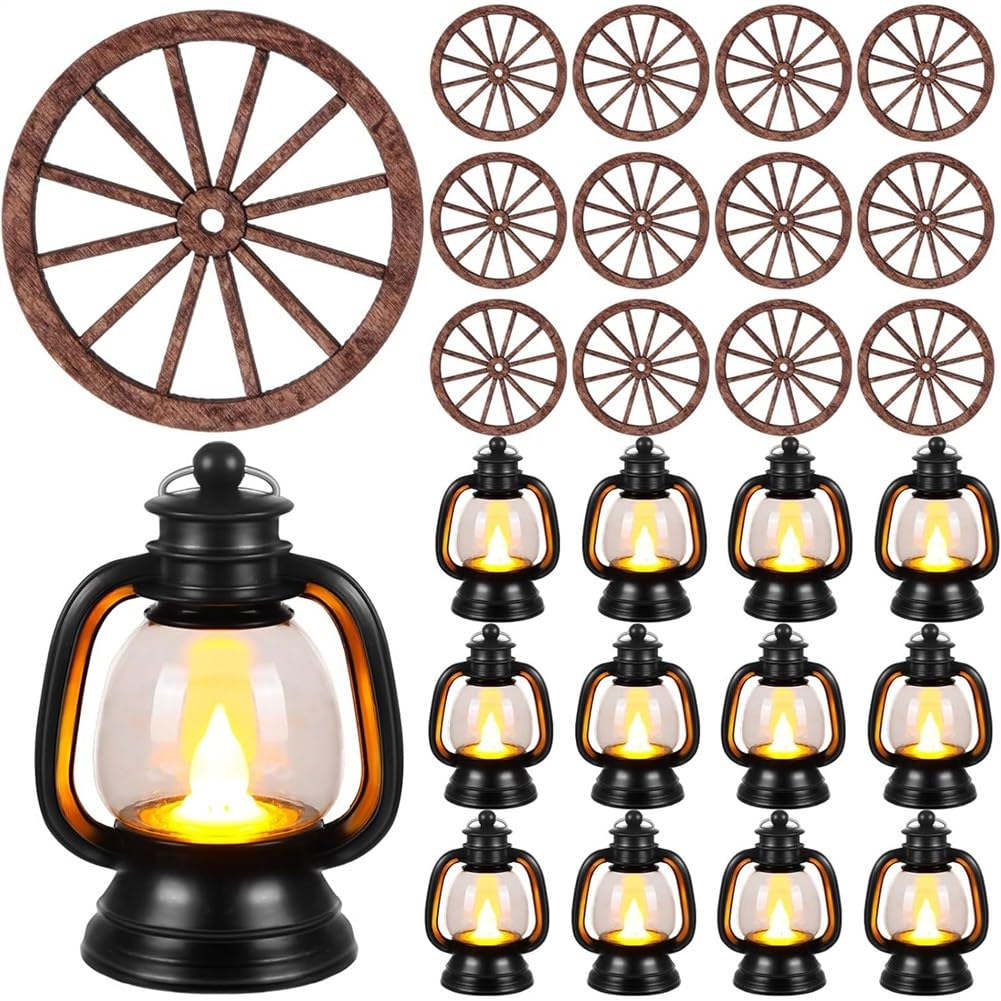 CTRLZS 24 Pcs Western Cowboy Decorations for Party Table Western Mini Lanterns for Vaquero Western Theme Party Favors