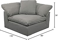 Vista 10 de Sunset Trading Cloud Puff - Sofá modular de 5 piezas, color gris, gris