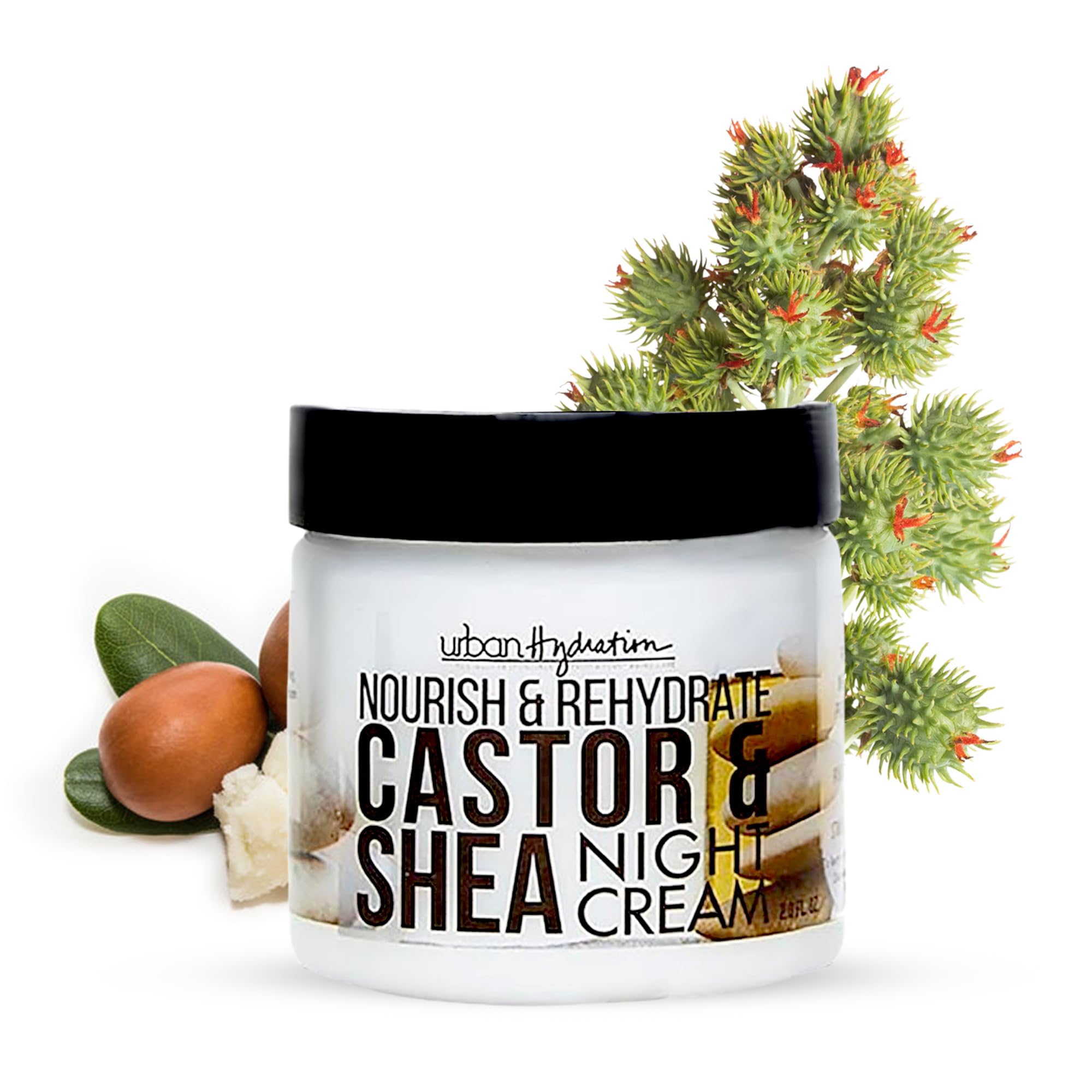Urban Hydration Nourish and Rehydrate Castor and Shea Night Cream | Helps with Acne, Detoxes, Refreshes and Smooths Skin Overnight, Anti-Aging