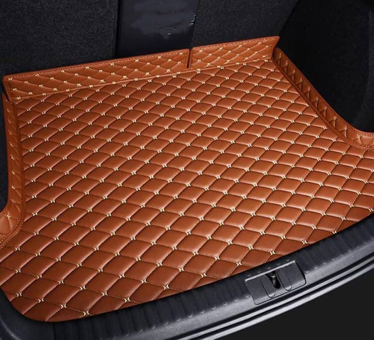 Henchenh A/Brown Cr Lether Boot Liner For Renult Scenic E-Tech Electric V 2023 2024 2025,Uto Wterproof Boot Mts Nti-Slip Trunk Mt Protector Pd Interior Ccessories,
