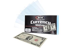 100-Pack of BCW Currency Bill Sleeves for Safeguard and Display