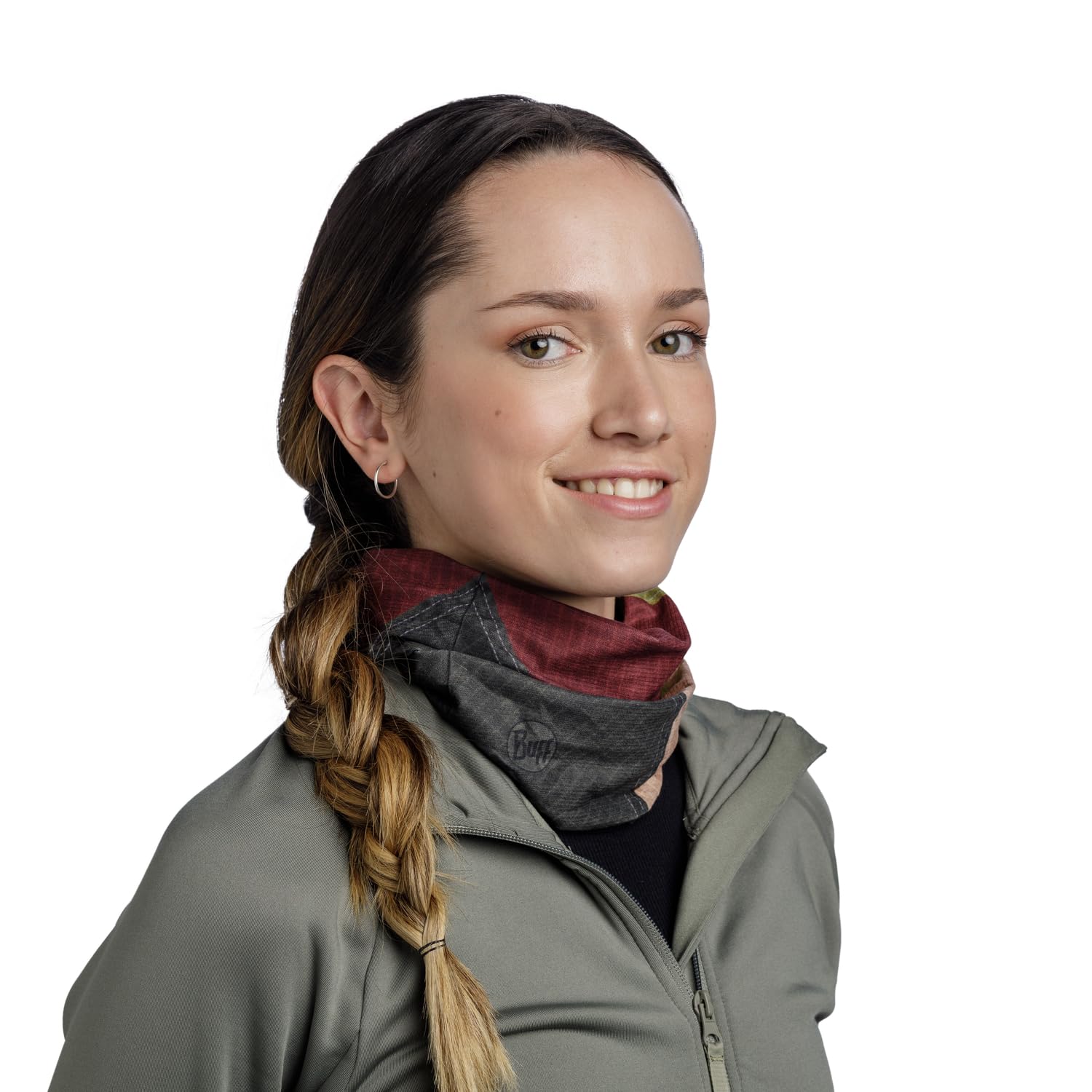 Buff Coolnet UV White And Grey Patterns - Scaldacollo Multifunzione Unisex, Protezione Solare UPF 50+, Riciclato