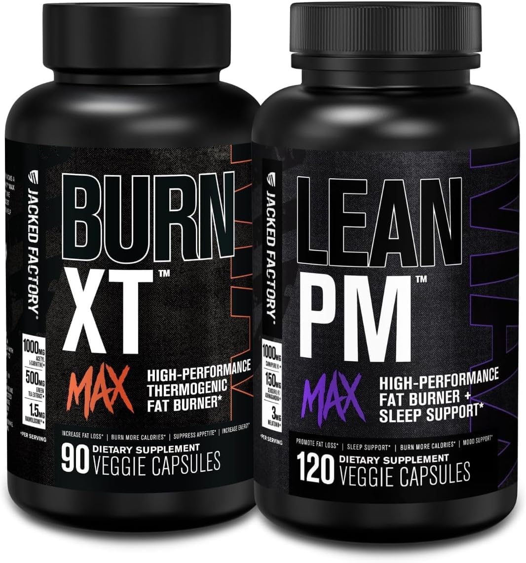 Burn-XT Max - Thermogenic Fat Burner & Appetite Suppressant (90 Capsules) & Lean PM Max High-Performance Weight Loss, Fat Burner, & Appetite Suppressant (120 Capsules)