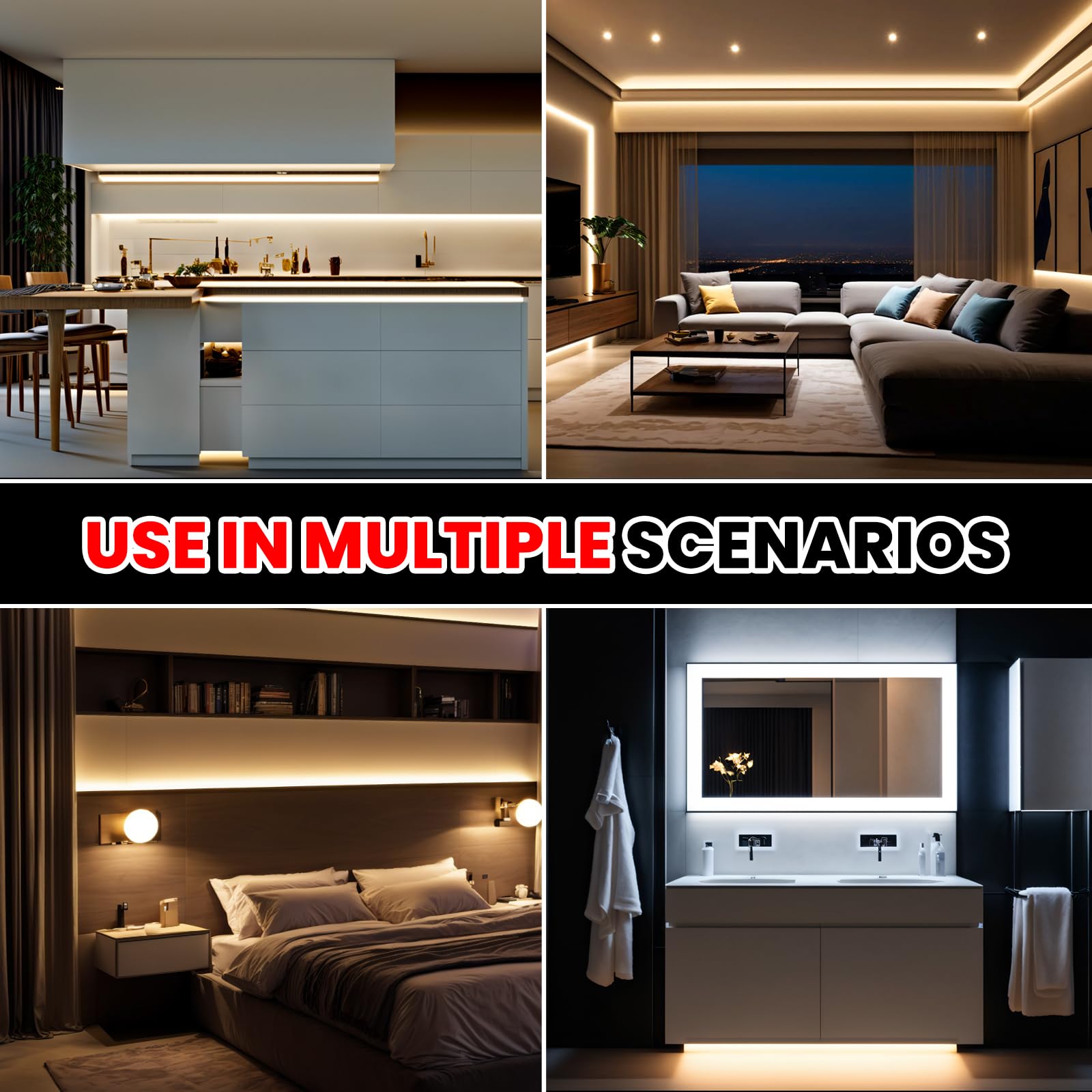 Tira LED 220V con Encendido/Apagado [20m, Blanco 6000-6500K], SMD2835, 240 LEDs/M IP65 Impermeable Flexible Tira LED CRI85+, Cortable 10cm, Decoración DIY para Hogar/Tienda