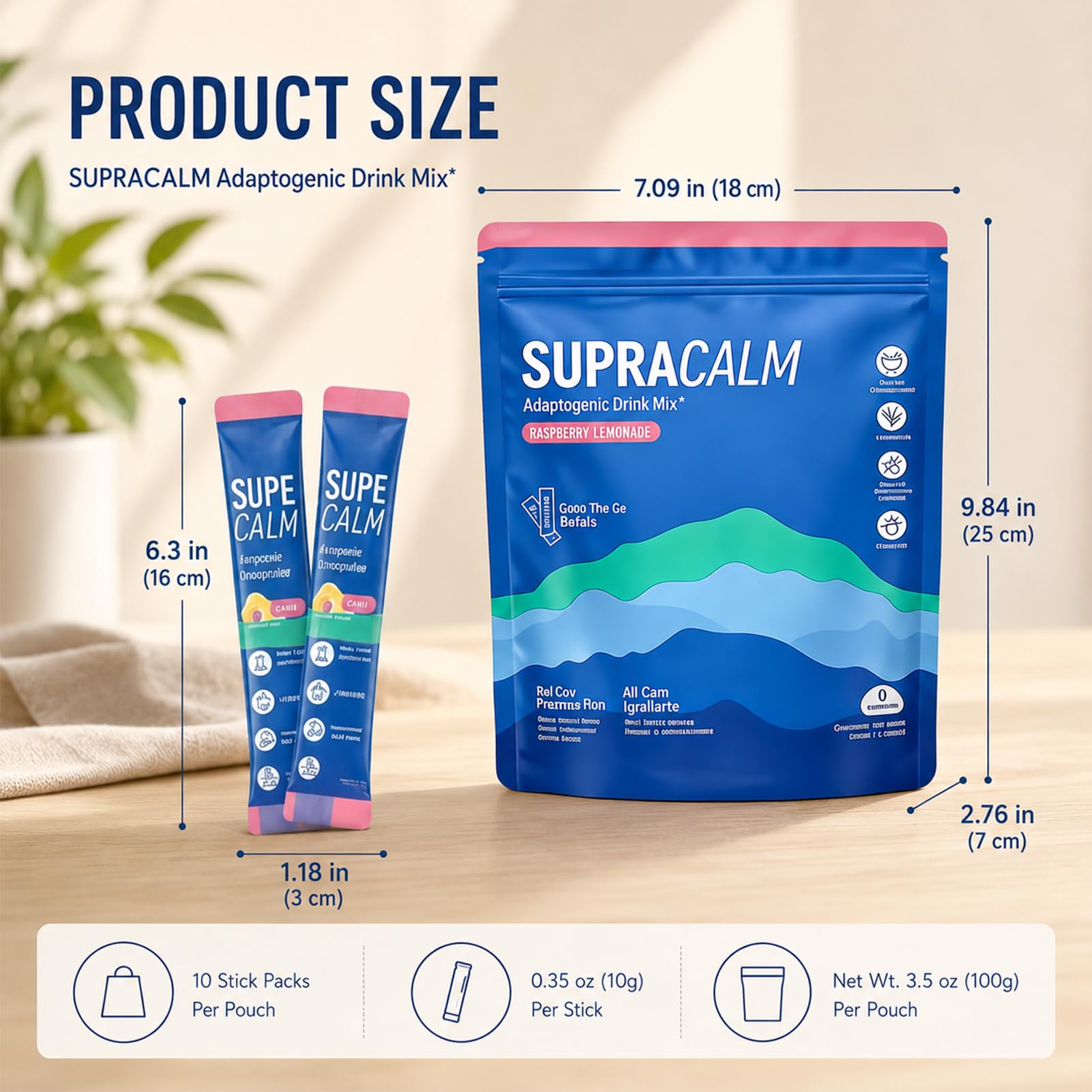 New Super Cortisol：Lot de 20 sticks – Réduit le cortisol – Favorise la détente & la concentration – Améliore le sommeil – Sans sucre – Format nomade – Unisexe | Favorise la Détente et la Concentration,No Sugar