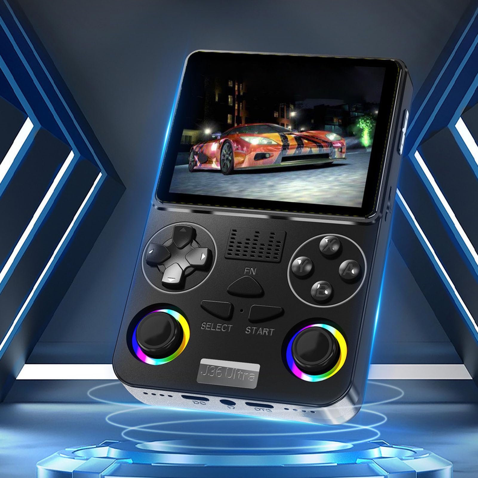 Generic Consola de Juegos Portátil Retro de 4 Pulgadas, 64 GB, Tarjeta de Memoria Incorporada, Consola de Juegos Portátil para Todas Las Edades (Black)
