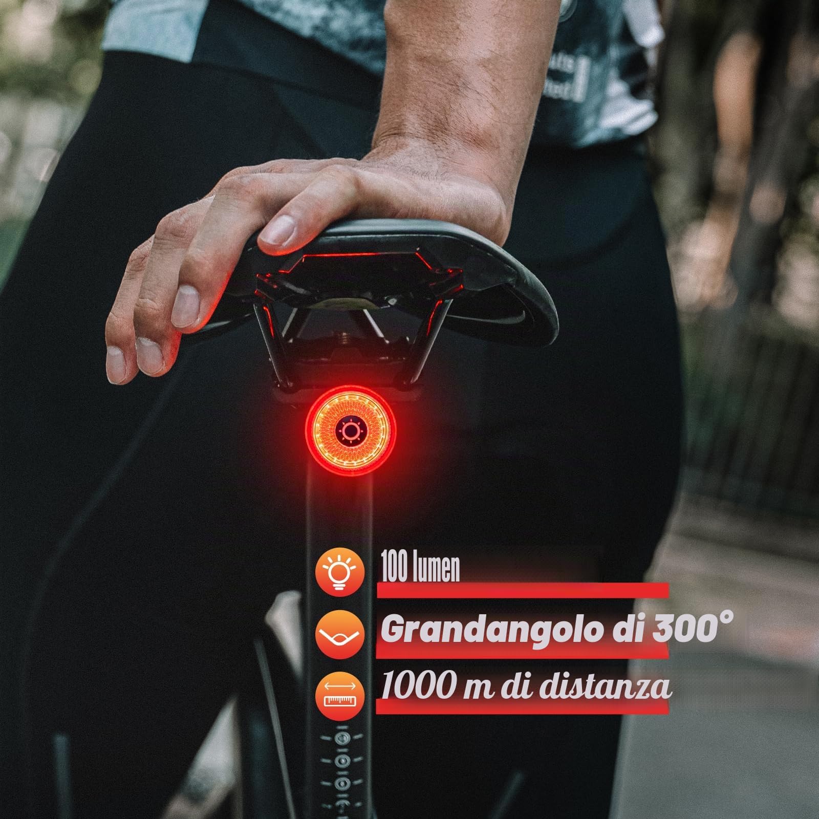 Gaciron Loop-100 Luce Posteriore Bici,Con Sensore Di Frenata Intelligente,Luci Bici In Lega Alluminio Con Supporto Magnetico,100lm Alta Luminosità,Luci Bicicletta Led Ricaricabile
