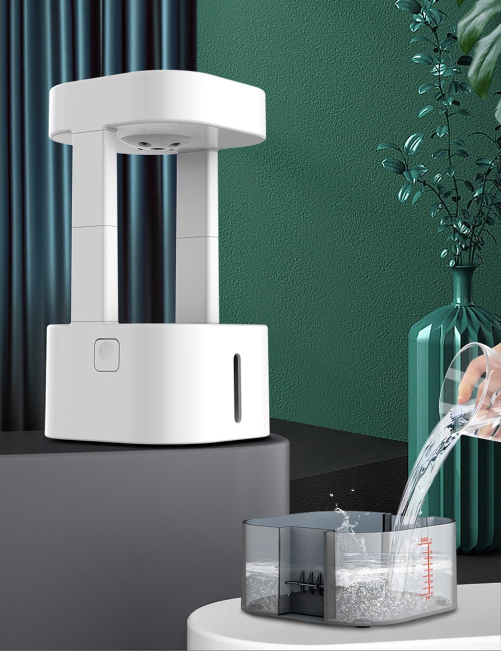 7 Color Anti Gravity Humidifier - Levitating Water Drip Desk Mini Rain Humidifier, Small Cool Mist Humidifiers for Bedroom