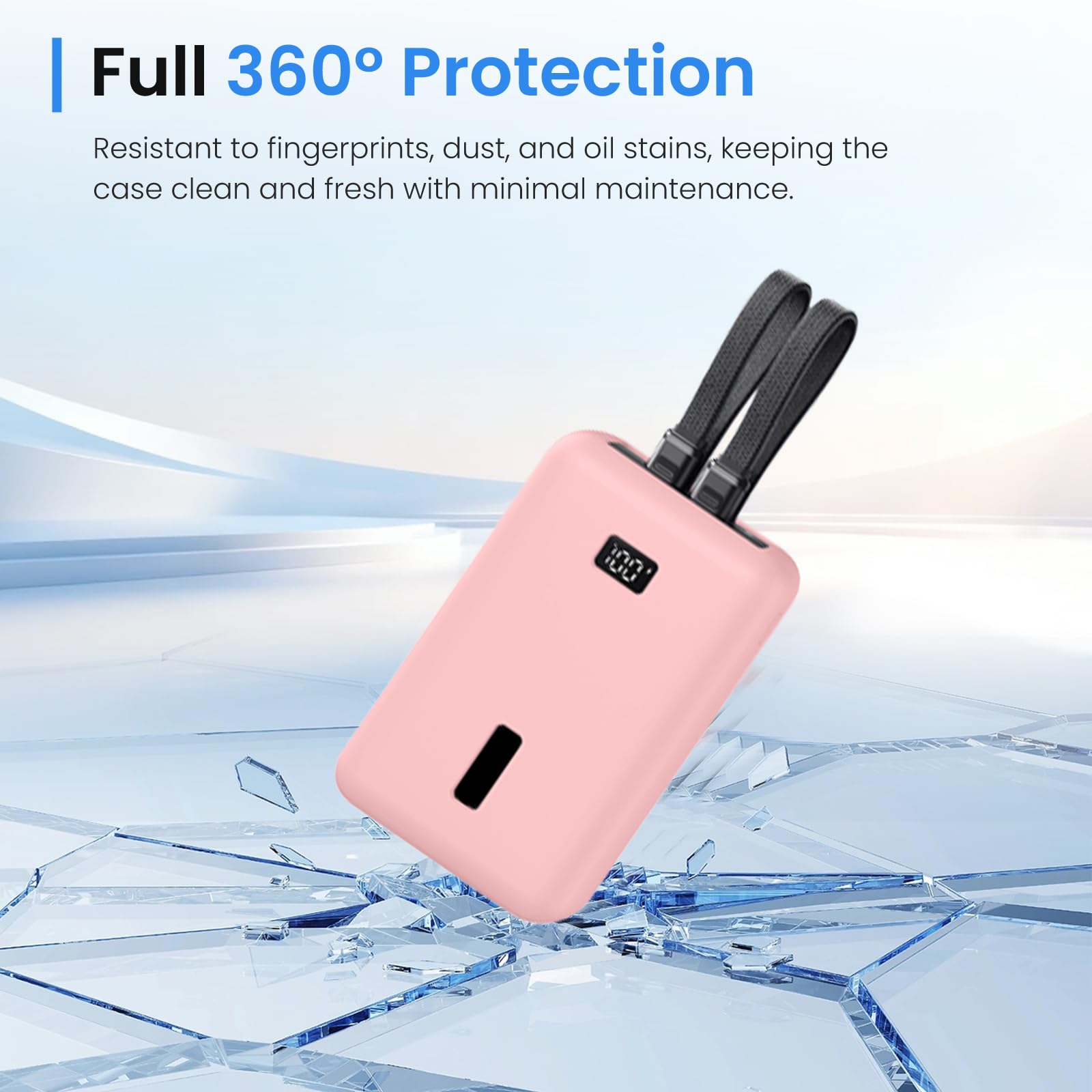 Schutzhülle für Anker Zolo Power Bank 2025, Silikon-Schutzhülle für Anker (20.000 mAh, 45 W/30 W), A1689/A1681, stoßfeste Stoßstange mit Lade-Design, tragbare Reisehülle, Rosa