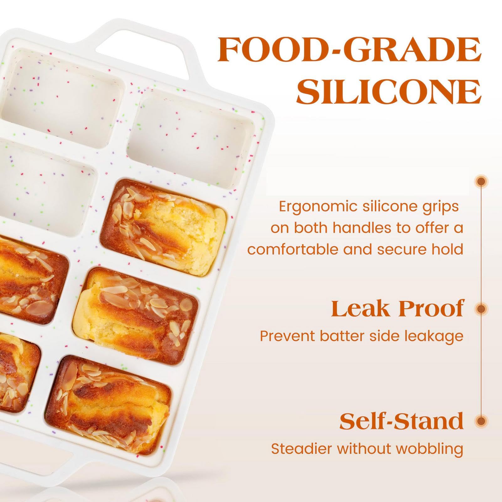 3 Teglie Mini Pane In Silicone - 12 Cavità, Antiaderente, Per Forno E Microonde - Foto 1